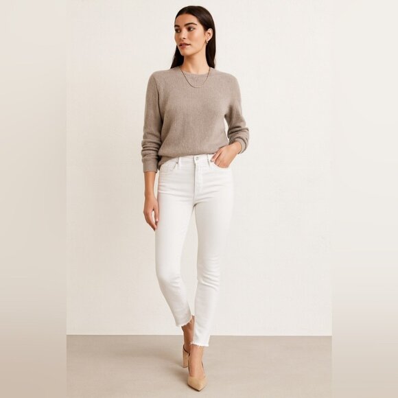 AGOLDE White Skinny Jeans Size 27 Women’s Cropped Raw Hem Denim Pants Casual - Picture 1 of 13